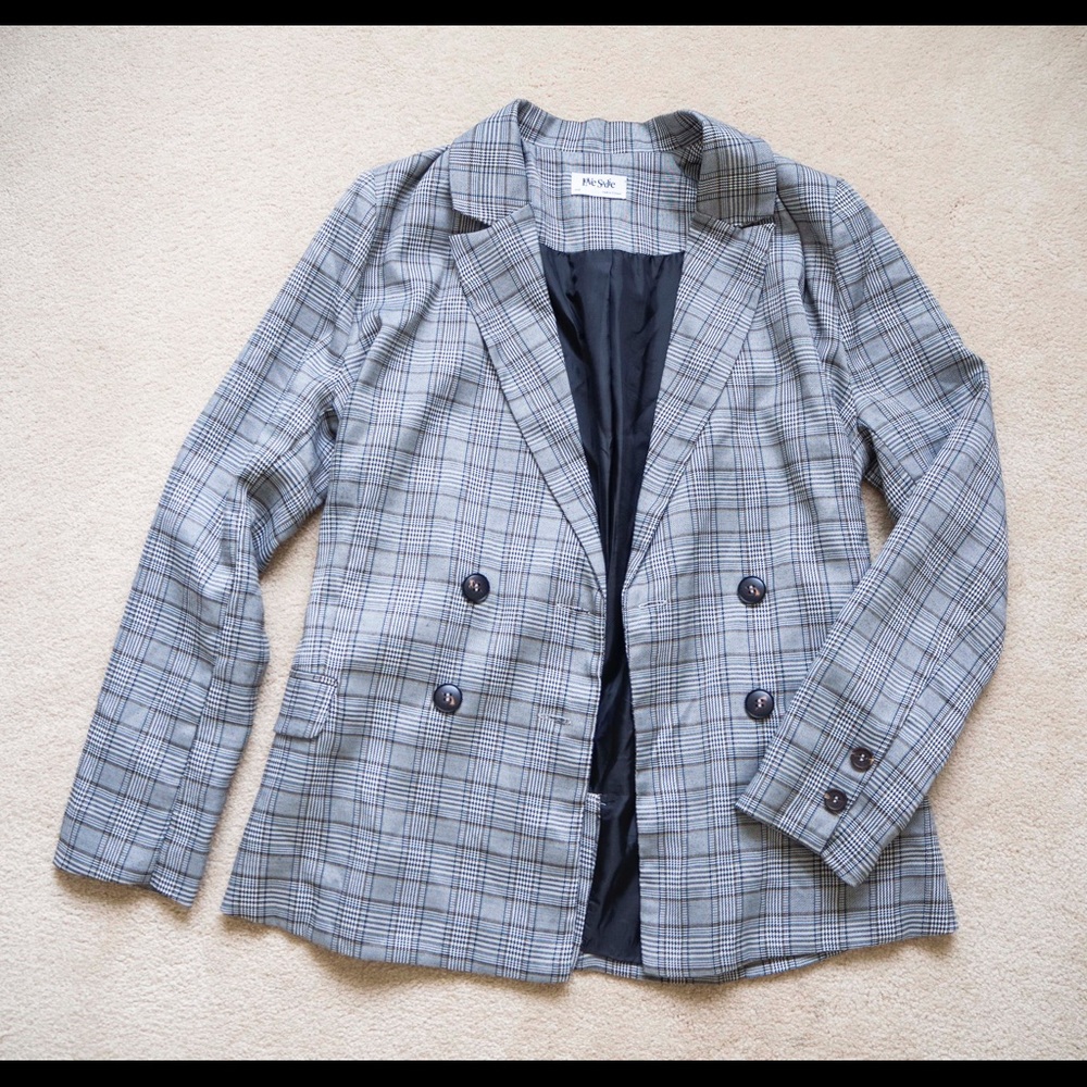 Checkered oversized blazer🖤